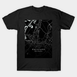 Karlsruhe Germany City Map dark T-Shirt